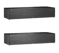 vidaXL Sunlounger Covers - Outdoor Furniture Protective Cover Set of 2, UV-Resistant, Water-Resistant, Black Polyethylene, 205x75x40 cm
