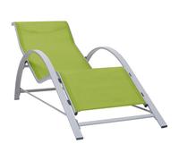 vidaXL Sunlounger Textilene and Aluminium Green Outdoor Lounger Camping Bed
