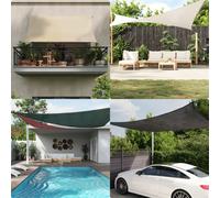 vidaXL Sunshade Sail 160 g/m² Cream 3.5x3.5x4.9 m HDPE