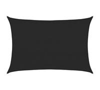 vidaXL Sunshade Sail 3.5x5m Rectangular HDPE Canopy - Black | 90% UV Protection | Weather-Resistant | Garden, Terrace, Balcony Use