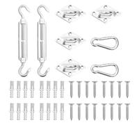 vidaXL Sunshade Sail Accessory Set 8 Piece Stainless Steel Awning Fitting Kit