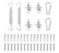 vidaXL Sunshade Sail Accessory Set 8 Piece Stainless Steel Outdoor Awning Kit