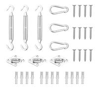 vidaXL Sunshade Sail Accessory Set 9 Piece Stainless Steel Awning Attachment