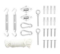 vidaXL Sunshade Sail Accessory Set 9 Piece Stainless Steel Outdoor Awning Tool