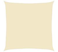 vidaXL Sunshade Sail - Cream, 5x5 m, HDPE Material, UV and Resistant, Square Shape, Outdoor Shade for Gardens, Terraces, Playground, or Balconies