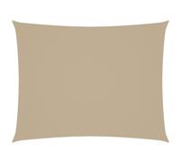 Sunshade Sail Rectangular 4x5m Beige PU-coated Oxford UV & Water-Resistant w/SS.