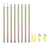 vidaXL Sunshade Sail Poles Set | 2 pcs Galvanised Steel Poles, Spikes & Ropes | 250 cm Pole Length | Ideal for Outdoor Shelter Creation