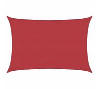 'vidaXL Sunshade Sail - Rectangular Red Outdoor Shade, Easy-to-Install Garden/Terrace/Playground/Balcony Sun Protection Cover, HDPE, Mould and UV