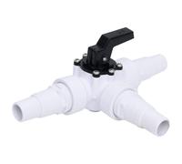 vidaXL Swimming Pool 3-Way Ball Valve White and Black Spa Accessory Fixture