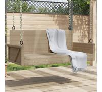 (beige) vidaXL Swing Bench Outdoor Swing Chair Porch Swing Hanging Chair Poly Rattan