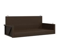 vidaXL Brown Poly Rattan Swing Bench Chair - Weather- Outdoor Hanging Seat with Steel Frame for Garden/Patio/Porch