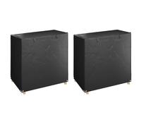 vidaXL Swing Bench Covers 2 pcs 8 Eyelets 125x90x135/165 cm Polyethylene, Black