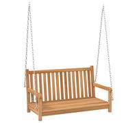 vidaXL Solid Teak Wood Swing Bench Outdoor Garden Patio Terrace Backyard Lawn Furniture Wooden Porch Swing Seating Seat Chair Bench