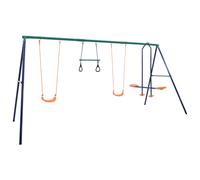 vidaXL Swing Set with Gymnastic Rings and 4 Seats Steel