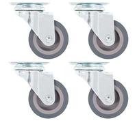 vidaXL 4x Swivel Casters 50mm Rubber Furniture Drawer Box Bed Trolley Wheel