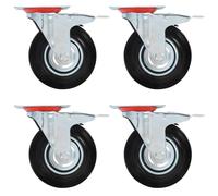 vidaXL Swivel Casters With Double Brakes 4 Pcs 125 Mm