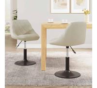 vidaXL Swivel Dining Chairs 2 pcs Cream Velvet