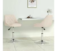 vidaXL Swivel Dining Chairs 2 pcs Cream Velvet