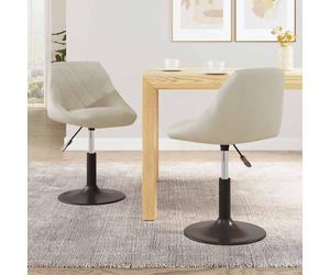 vidaXL Swivel Dining Chairs 2 pcs Cream Velvet