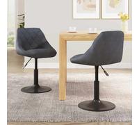 Vidaxl Swivel Dining Chairs 2 Pcs Dark Grey Velvet