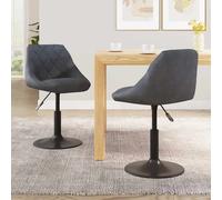 Vidaxl Swivel Dining Chairs 2 Pcs Dark Grey Velvet