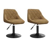 vidaXL Swivel Dining Chairs 2 pcs Faux leather Brown 46 x 44 x 77.5 cm, Adjustab
