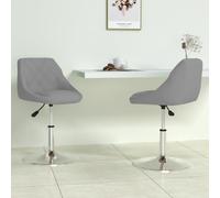 vidaXL Swivel Dining Chairs 2 pcs Light Grey Velvet