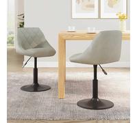 vidaXL Swivel Dining Chairs 2 pcs Light Grey Velvet