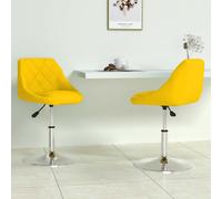 vidaXL Swivel Dining Chairs 2 pcs Mustard Yellow Velvet
