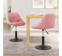 vidaXL Swivel Dining Chairs 2 pcs Pink Velvet