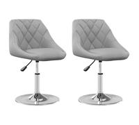 vidaXL Swivel Dining Chairs Computer Desk Chair Stool 2 pcs Light Grey Velvet