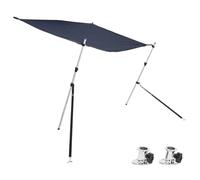 vidaXL T-Top Shade Extension Set Bow Shade Boat Bow Area Sun Shade Navy Blue
