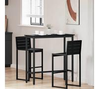 vidaXL Table Black Oak 100 x 40 x 100.5 cm Engineered Wood and Steel, Adjustable Table, Rectangular, Modern Work, Height-Adjustable Indoor, Durable Engineered Wood, Steel Legs