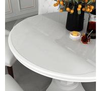 vidaXL Table Protector - 100 cm Diameter Round Transparent PVC Table Cover, Waterproof and Scratch-resistant, Suitable for Dining Room, Living Room, Office