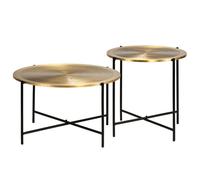 vidaXL Table Set 2 Pieces Brass-covered MDF UK