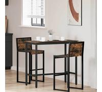 vidaXL Table Smoked Oak 100 x 50 x 90.5 cm Engineered Wood and Steel