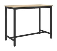 vidaXL Table Sonoma Oak 100 x 50 x 76.5 cm Engineered Wood and Steel, Adjustable Living Room Table, Rectangular Modern Desk, Durable Height-Adjustable Work Surface, Steel Frame Minimalist Design