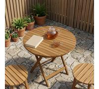 VidaXL Table Top 脴 60 X 3.5 Round Solid Teak Wood Natural