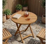 VidaXL Table Top 脴 70 X 3.5 Round Solid Teak Wood Natural
