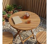 VidaXL Table Top Ø 80 X 3.5 Round Solid Teak Wood Natural