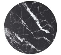 vidaXL Table Top Black Ø40x0.8 cm Tempered Glass with Marble Design