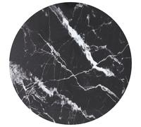 vidaXL Table Top Black ?70x0.8 cm Tempered Glass with Marble Design