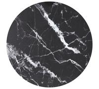 vidaXL Table Top Black Ø90x1 cm Tempered Glass with Marble Design
