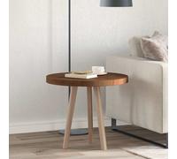 vidaXL Table Top Dark Brown Ø 60 x 4 cm Solid Oak Wood
