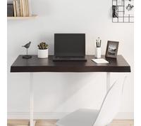 Vidaxl Table Top Dark Grey 100X50X6 Cm Treated Solid Wood Oak Live Edge, Brown