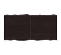 vidaXL Table Top Dark Brown 120x60x(2-4) cm Treated Solid Wood Live Edge NEW
