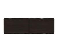 Table Top Dark Brown 160x50x(2-4) cm Treated Solid Wood Live Edge