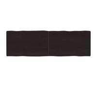 vidaXL Table Top Dark Brown 160x50x(2-6) cm Treated Solid Wood Live Edge UK