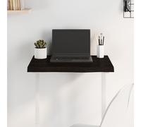 Table Top Dark Brown Solid Oak 60x50x4cm Untreated Live Edge Handmade DIY