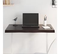 vidaXL Table Top Dark Grey 80x50x4 cm Treated Solid Wood Oak Live Edge UK NEW